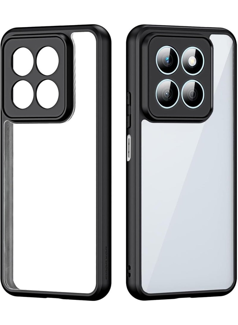 Compatible with Honor X7D Case Transparent, Military-Grade Shockproof Anti-Yellowing, Slim Protective Phone Case Full Bumper Cover With Camera Protective (Black)